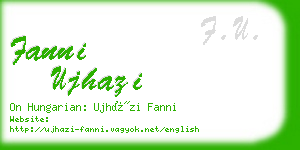 fanni ujhazi business card